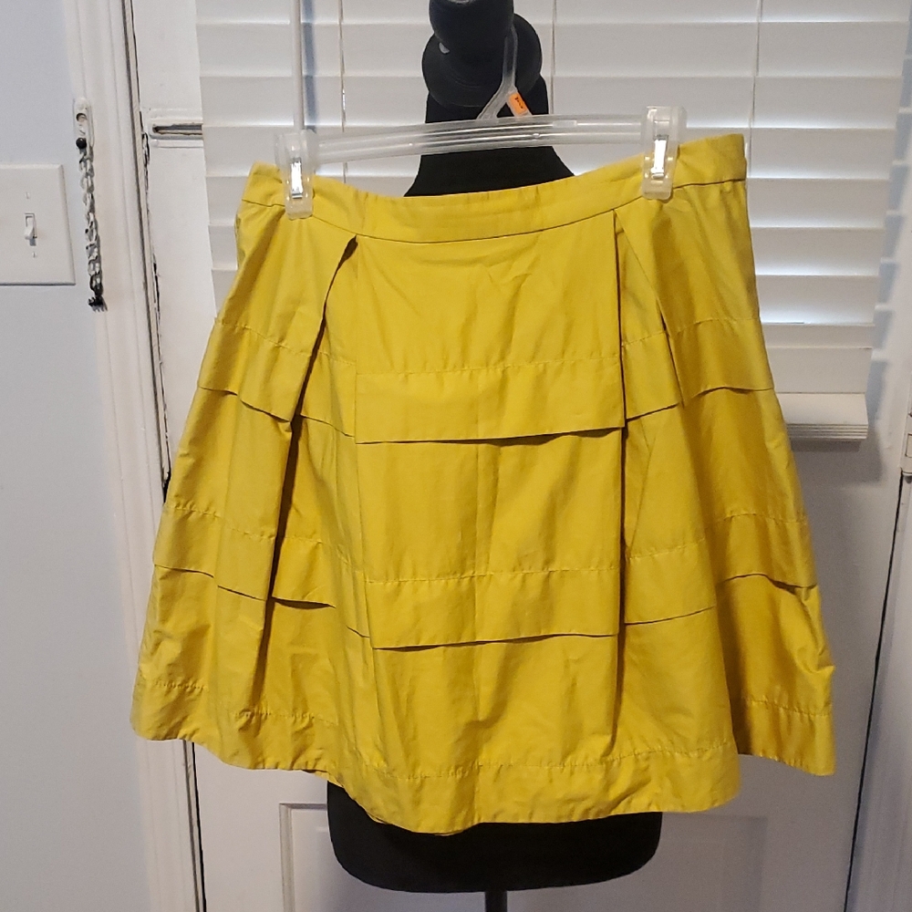 J. Crew Yellow Tiered Skater Skirt